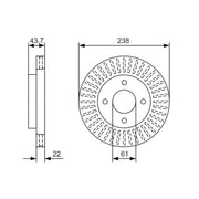 Bosch 2 x Vented Front Brake Discs 0 986 479 A87