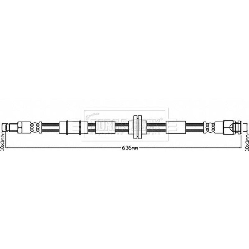 Borg & Beck Brake Hydraulic Hose Line Front Left BBH8404
