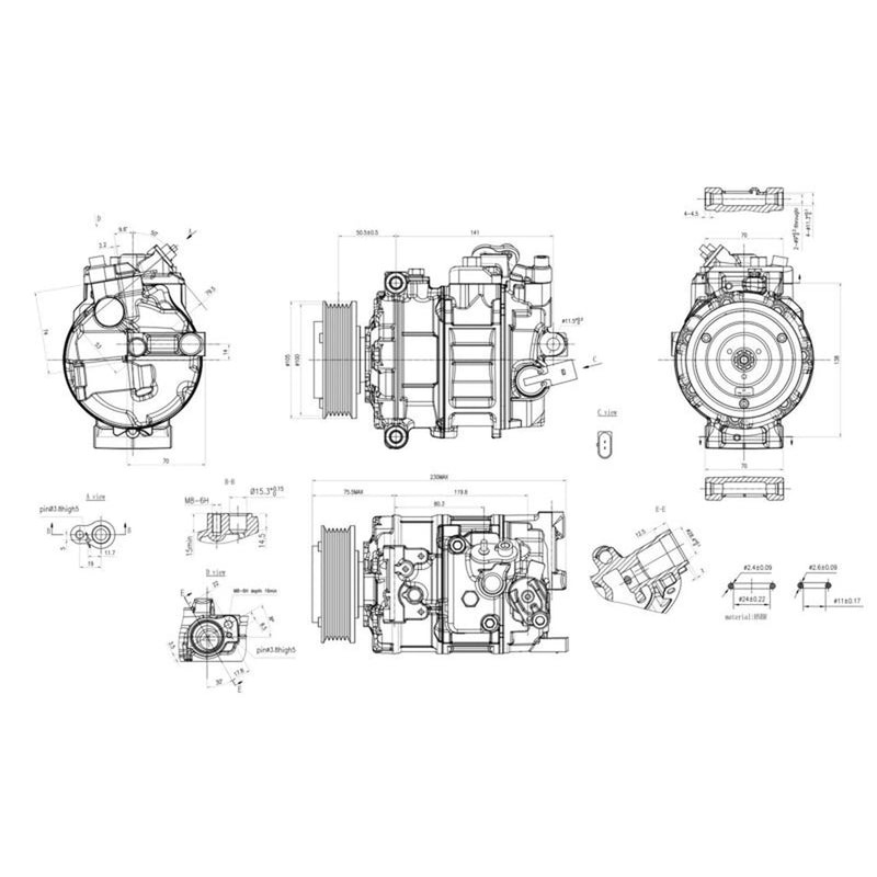 Hella Air Conditioning Compressor 8FK 366 200-961