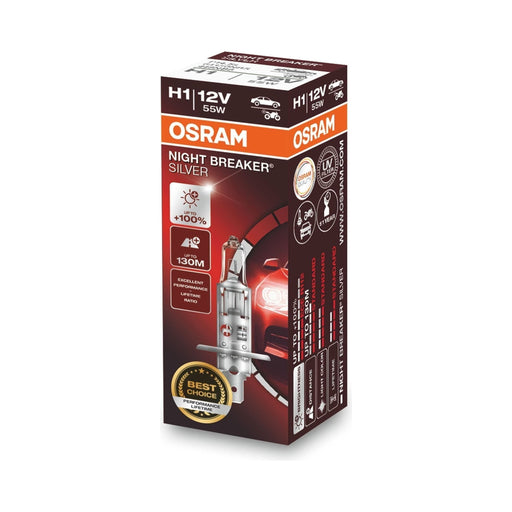 Osram NIGHT BREAKER SILVER H1, +100 percent more brightness, halogen headlamp, 6 Osram  - Town Parts