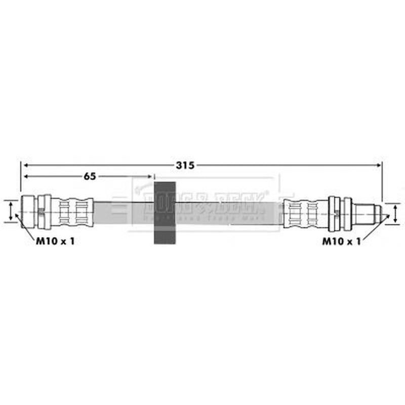Borg & Beck Brake Hydraulic Hose Line Rear Left BBH6596
