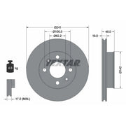 Textar 2 x Front Brake Discs 92134103