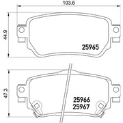 Brembo 4 x Rear Brake Pad Set P56098E