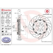 Brembo 2 x Aluminium Front Brake Disc Hub Brake Discs 09.9477.23