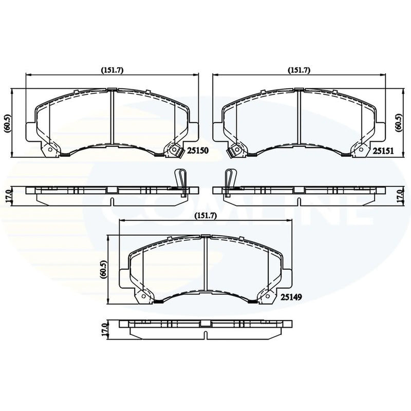 Comline 4 x Front Brake Pad Set CBP36006