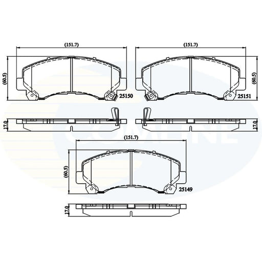Comline 4 x Front Brake Pad Set CBP36006