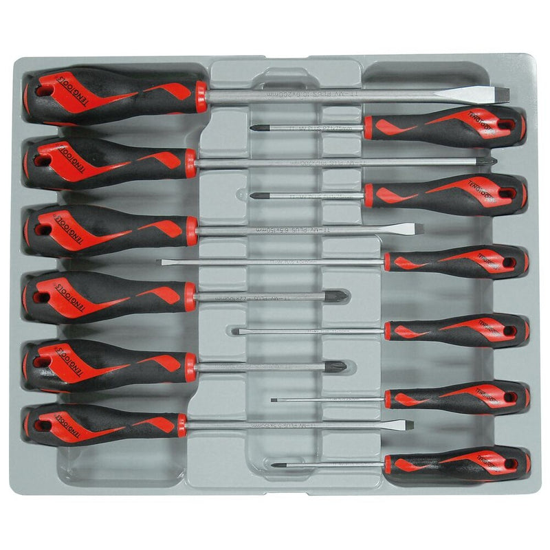 Teng Tools Screwdriver Set Mixed 12 Pieces Flat Phillips Pozi