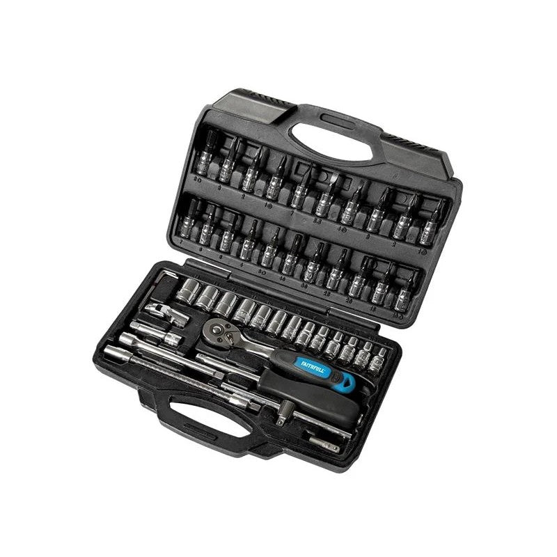 Faithfull 1/4in Socket Set, 46 Piece - FAISOC1446MQ