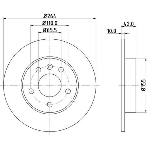 DON 2 x Solid Rear Brake Discs PCD10072