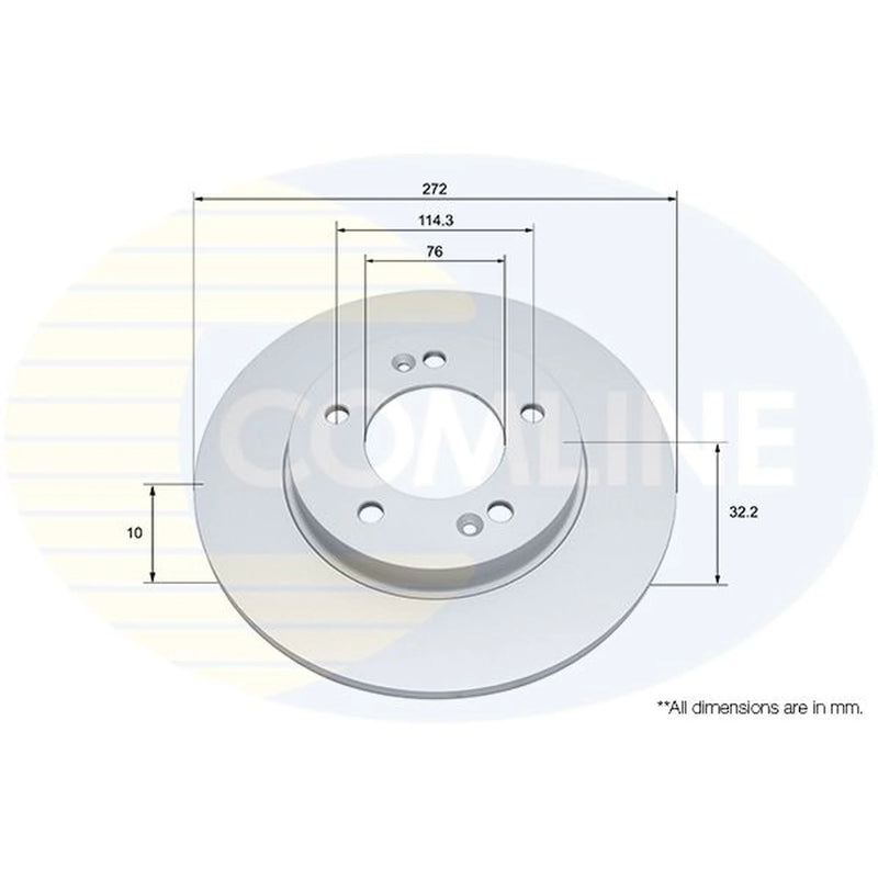 Comline 2 x Solid Rear Brake Discs ADC4064