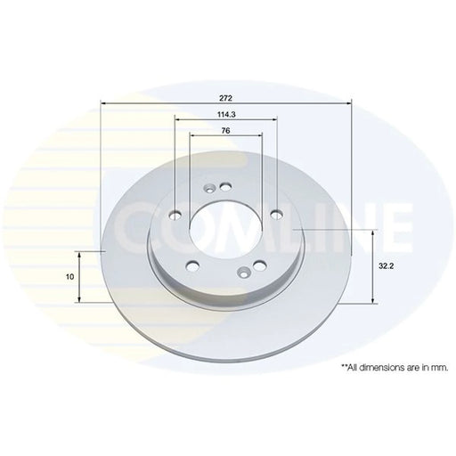 Comline 2 x Solid Rear Brake Discs ADC4064