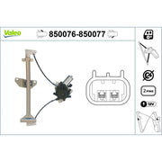 Valeo Electric Window Regulator Lifter Right Front 850077