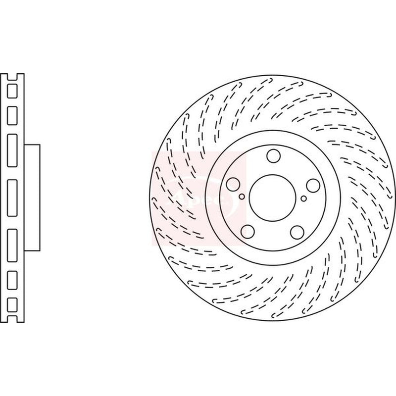 Apec 2 x Vented Front Brake Discs DSK2556