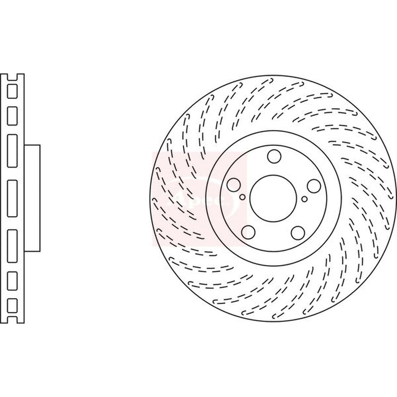 Apec 2 x Vented Front Brake Discs DSK2556