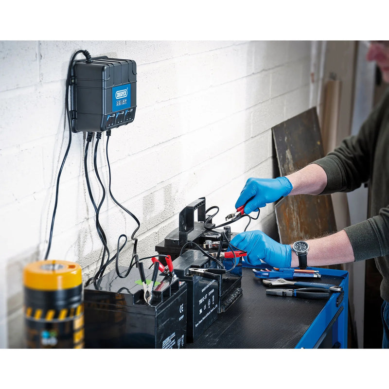 Draper 6/12V 3 Bank Charger Station BCPB32