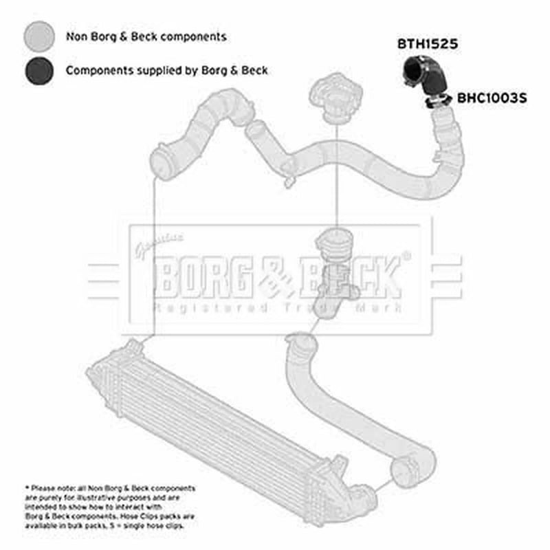 Borg & Beck Intercooler Turbo Charge Air Hose BTH1525