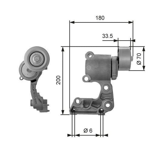 Gates Auxiliary Belt Tensioner T38410