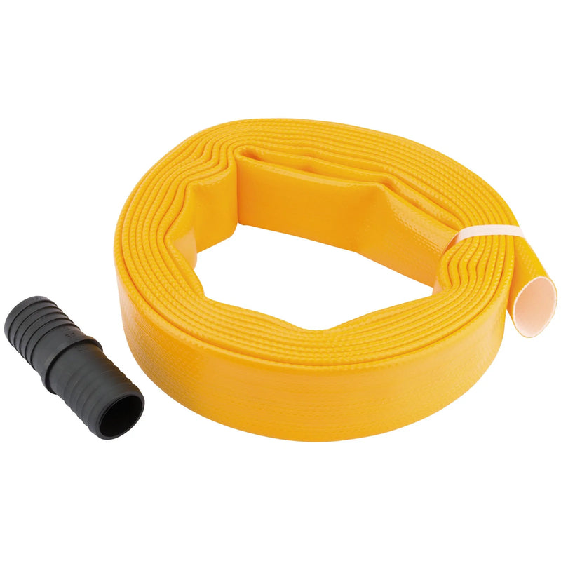 Draper Layflat Hose with Adaptor, 5m - Heavy-Duty Reinforced
