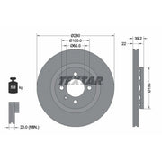 Textar 2 x Externally Vented Front Brake Discs 92043500