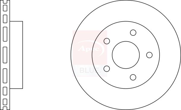 Apec 2 x Brake Disc Set Vented