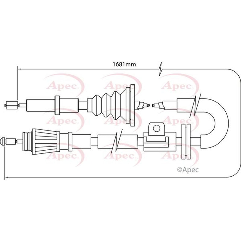 Apec Handbrake Cable Left Rear CAB1506