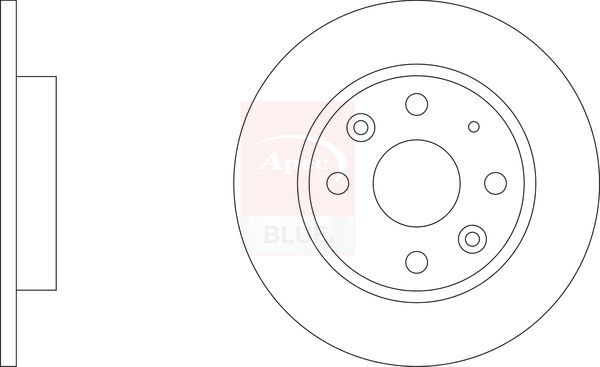 Apec 2 x Brake Disc Set Solid