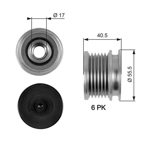 Gates Alternator Overrunning Freewheel Clutch OAP7060