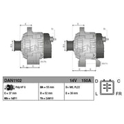 Denso Car Alternator 12V DAN1102