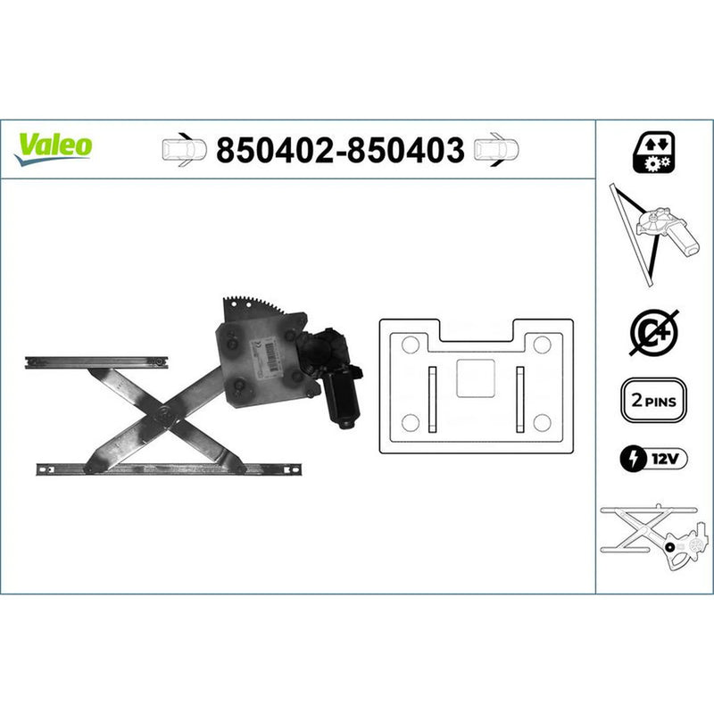 Valeo Electric Window Regulator 850402