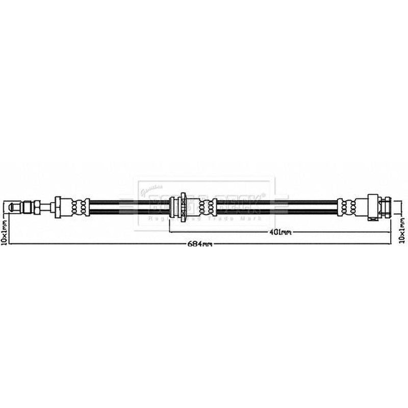 Borg & Beck Brake Hydraulic Hose Line Rear Right BBH8531