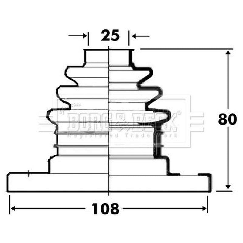 Borg & Beck Drive Shaft Bellow Kit Rear Left BCB2810