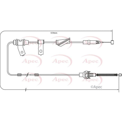 Apec Handbrake Cable Left Rear CAB1264