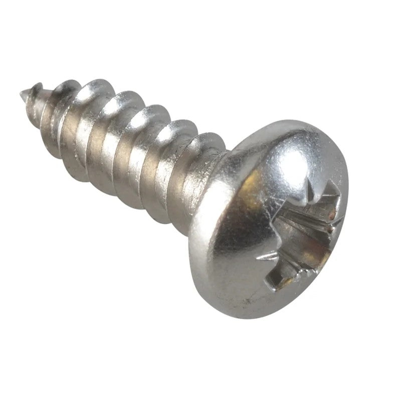 ForgeFix Self-Tapping Screw Pozi Compatible Pan Head SS 1/2in x 8 ForgePack 40