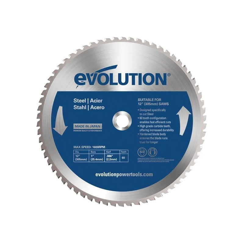 Evolution Mild Steel Cutting Chop Saw Blade 305 x 25.4mm x 60T - M305TCT-60CS