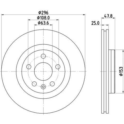 DON 2 x Internally Vented Front Brake Discs PCD20602