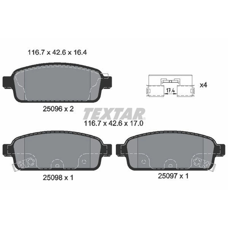 Textar Rear Brake Pad Set 2509602