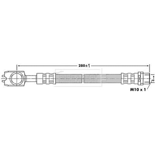 Borg & Beck Brake Hydraulic Hose Line Rear Left BBH6892