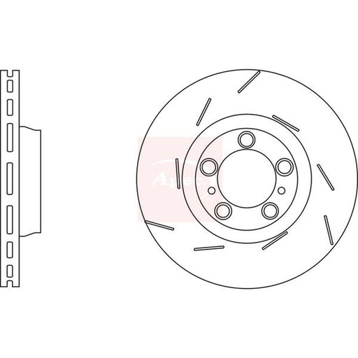 Apec 2 x Slotted/Internally Vented Rear Brake Discs DSK3264
