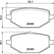 Brembo 4 x Rear Brake Pad Set P68076
