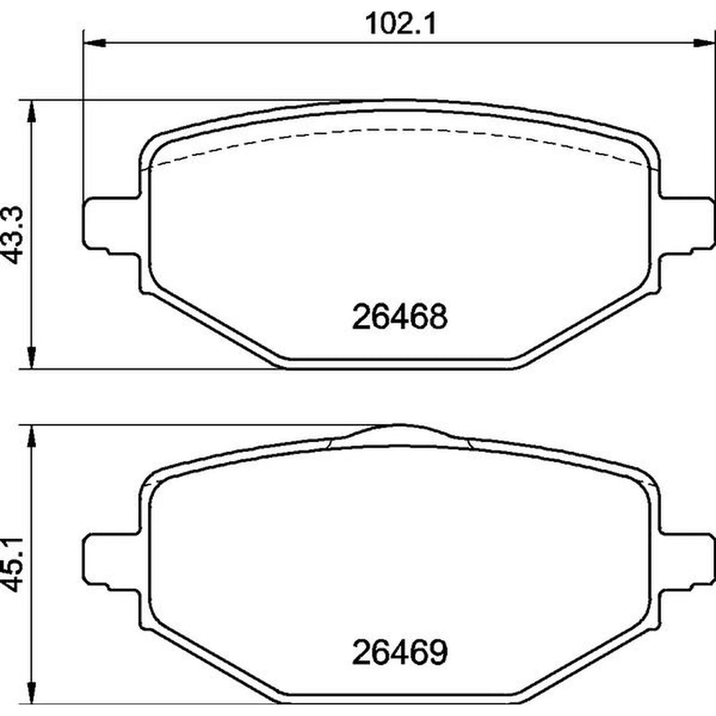 Brembo 4 x Rear Brake Pad Set P68076