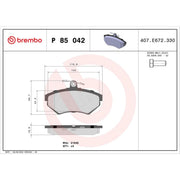 Brembo 4 x Front Brake Pad Set P85042