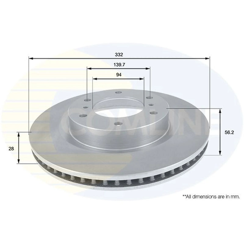 Comline 2 x Front Brake Discs ADC0379V