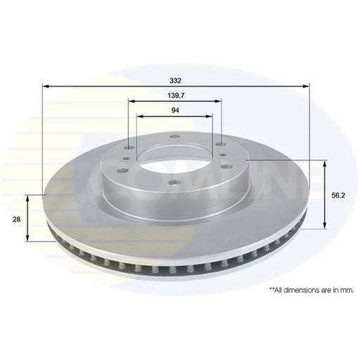 Comline 2 x Front Brake Discs ADC0379V