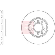 Apec 2 x Vented Front Brake Discs DSK2186