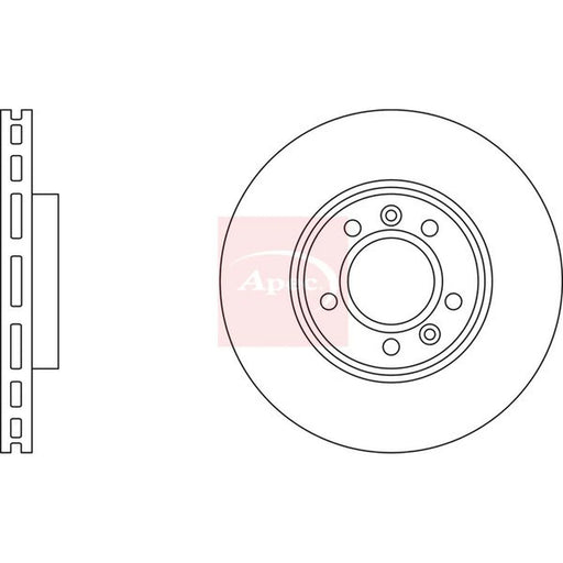 Apec 2 x Vented Front Brake Discs DSK2186