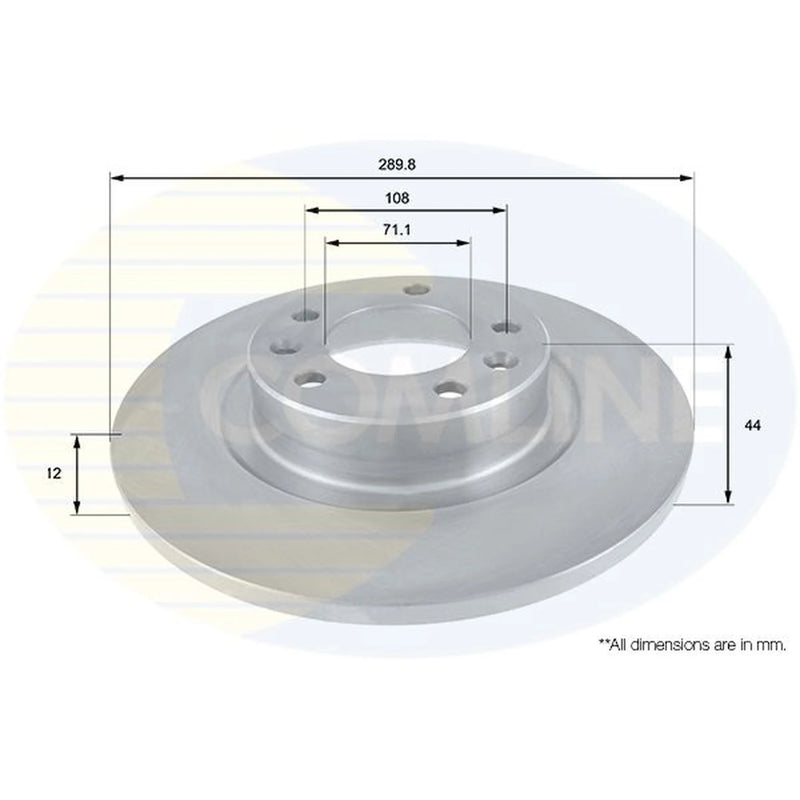 Comline 2 x Solid Rear Brake Discs ADC2708