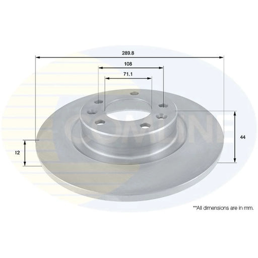 Comline 2 x Solid Rear Brake Discs ADC2708