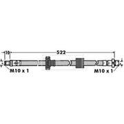 Borg & Beck Brake Hydraulic Hose Line Front Left BBH7397