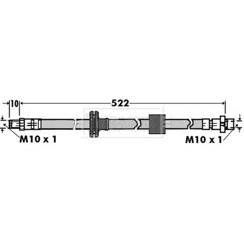Borg & Beck Brake Hydraulic Hose Line Front Left BBH7397