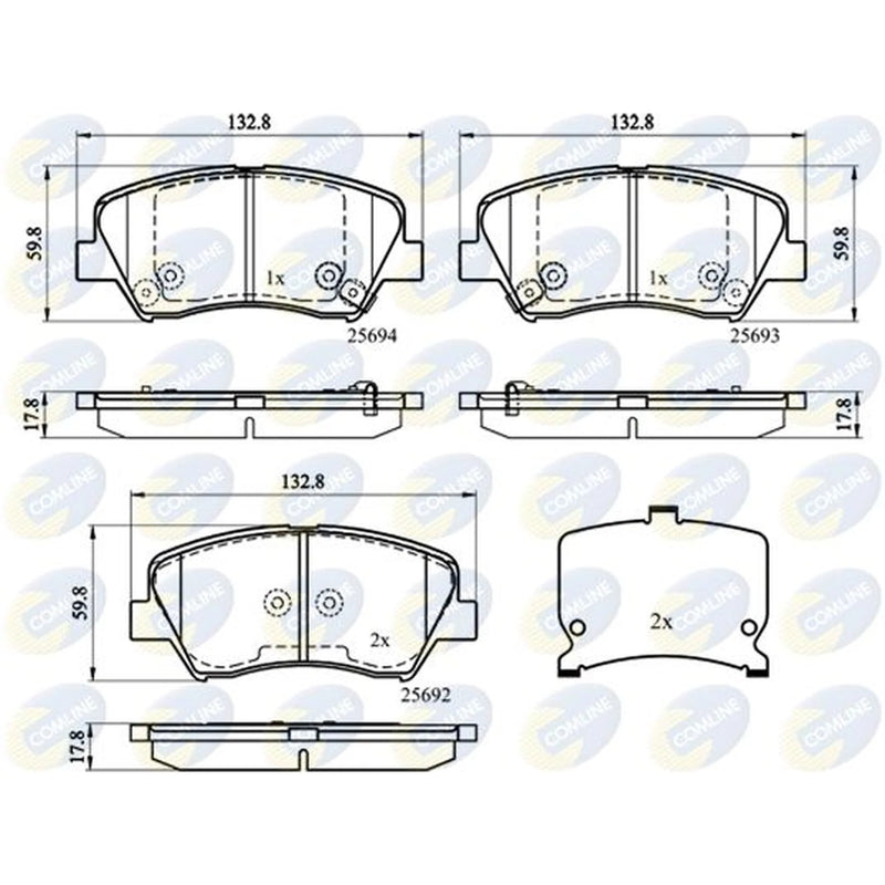 Comline 4 x Front Brake Pad Set CBP32152